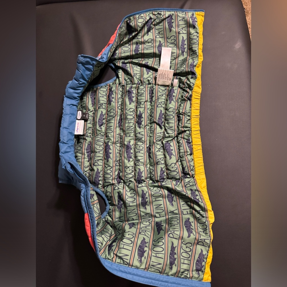 Patagonia Kids' Blue, Orange, and Yellow Vest - Picture 5 of 5